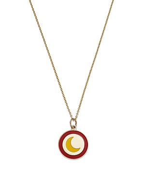 Moon & Meadow 14k Yellow Gold Enamel Moon Medallion Pendant Necklace, 18 - 100% Exclusive In Red/gold