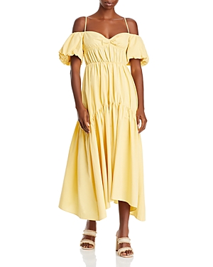 Vince Puff Sleeve Off the Shoulder Maxi Dress