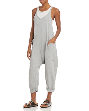 Free People Hot Shot Jumpsuit In Heather Grey