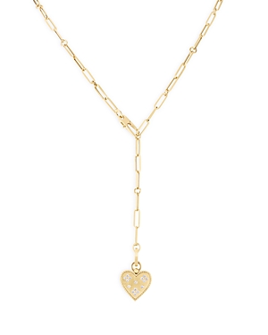 Roberto Coin 18K Yellow Gold Venetian Princess Diamond Heart Lariat Necklace, 19