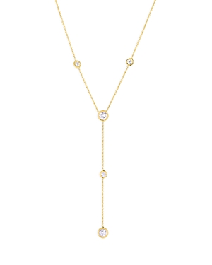 ROBERTO COIN 18K YELLOW GOLD DIAMONDS BY THE INCH DIAMOND BEZEL LARIAT NECKLACE, 16-18