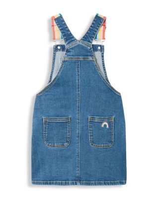 white christmas dresses PHOEBE Denim Dungaree Girls Dress | Joules main image 0