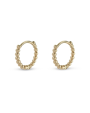Apres Jewelry 14K Yellow Gold Mini Beaded Huggie Hoop Earrings