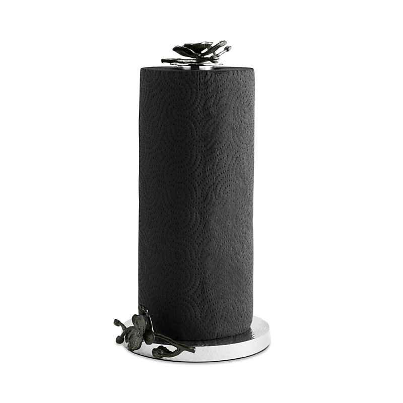 Michael Aram Black Orchid Towel Holder In Nickel Plate