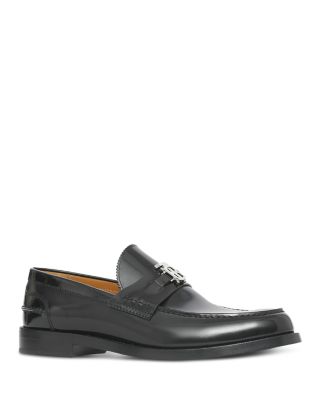 burberry monogram motif leather loafers