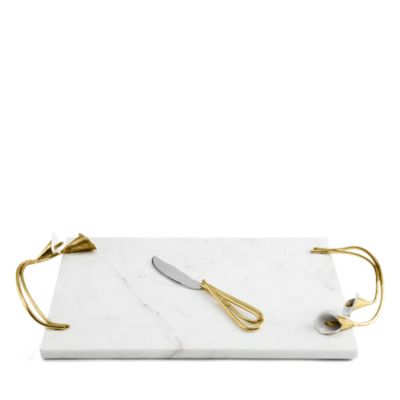 Calla Lily Cheese Board with Knife