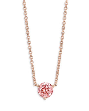 Lightbox Jewelry Lightbox Basics Lab Grown Pink Diamond Solitaire Pendant Necklace In 10k Rose Gold, 1 Ct. T.w. - 100