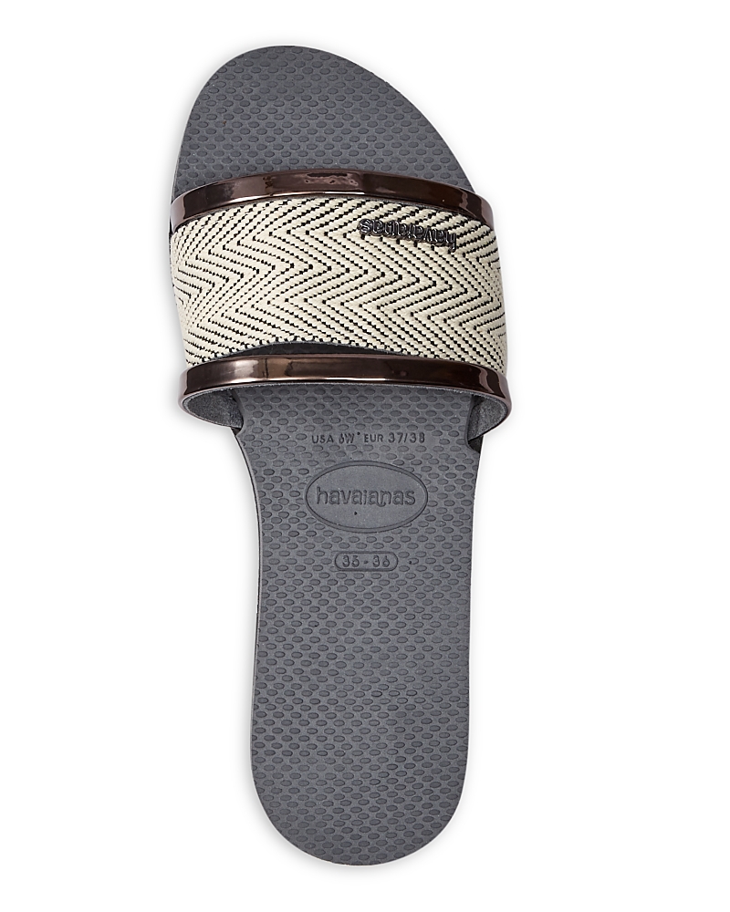 Havaianas 'you Trancoso Premium' Logo Plaque Triple Band Flatform Sandals In Steel Grey