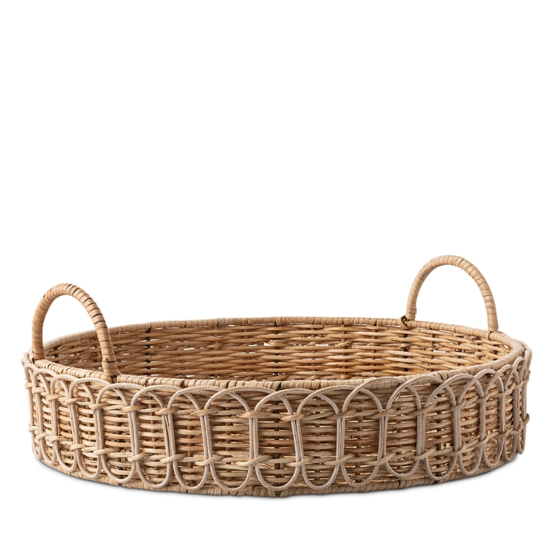 Juliska Provence Rattan Circle Tray In Rattan/whitewash Trim