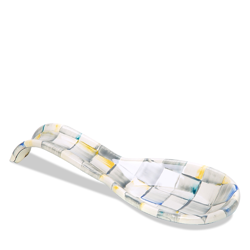 Mackenzie-childs Sterling Check Enamel Spoon Rest In Multi