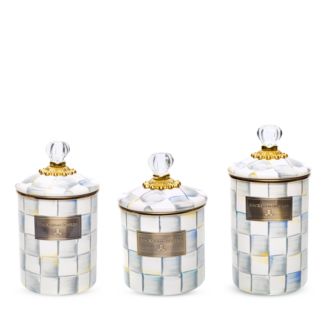 Mackenzie-Childs Sterling Check Enamel Canister Collection | Bloomingdale's Mackenzie-Childs