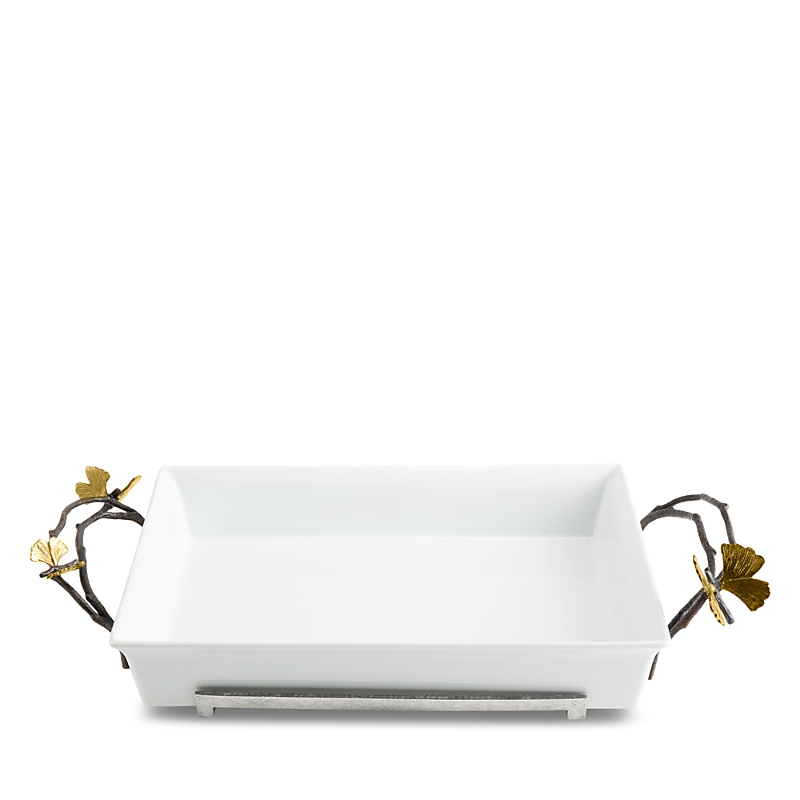 Michael Aram Butterfly Ginkgo Casserole In White/yellow