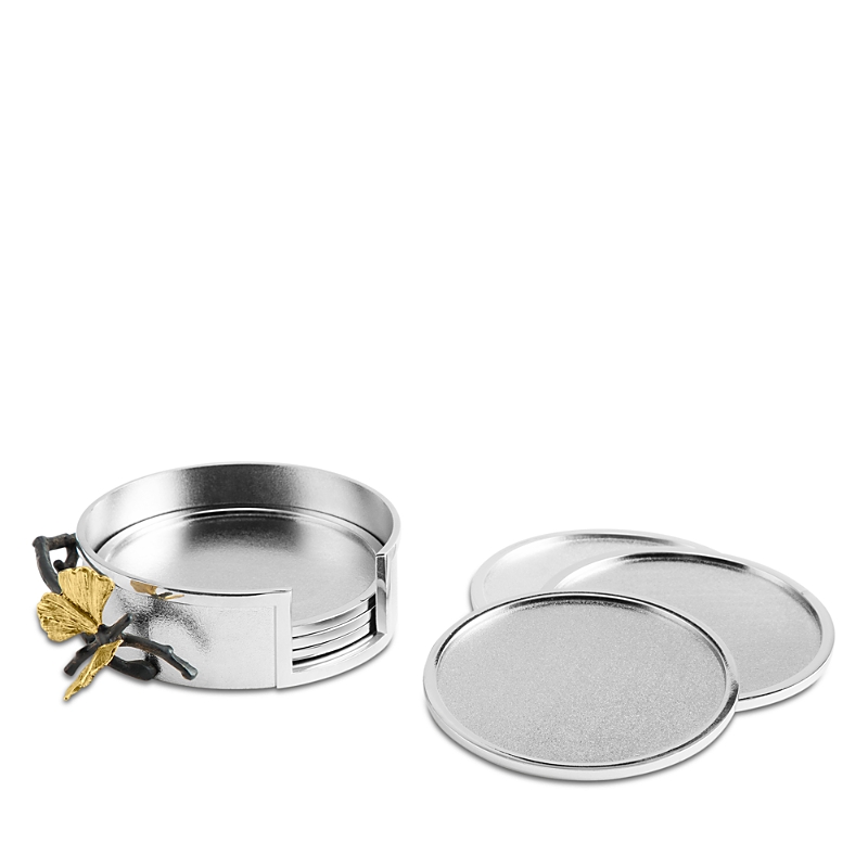 Michael Aram Butterfly Ginkgo Coasters- Set Of 6 In Silver