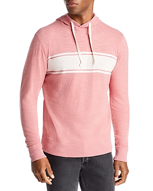 Faherty Surf Stripe Pullover Hoodie In Summer Red