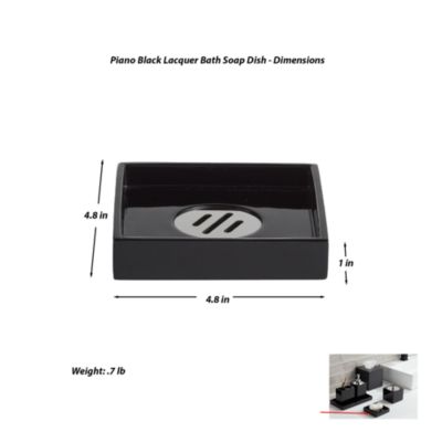 Piano Black Lacquer Bath Soap Dish - Exclusive