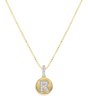 Bloomingdale's Diamond Accent Initial R Pendant Necklace In 14k Yellow Gold, 0.10 Ct. T.w. - 100% Exclusive