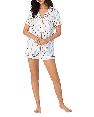 Bedhead Pajamas Short Sleeve Shorty Printed Pajama Set In Polka Dogs