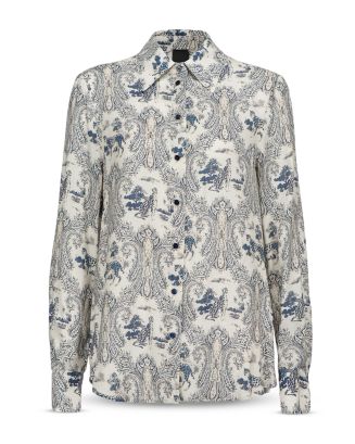 PINKO Smorzare Camicia Twill Panther Print Button Front Shirt | Bloomingdale's Women 