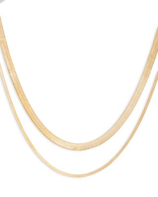 Snake Chain Layered Collar Necklace, 16"-19" - Exclusive