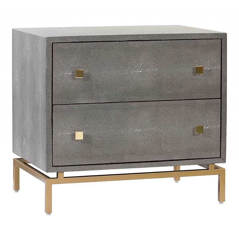 Tov Furniture Pesce Shagreen Nightstand In Grey In Gray