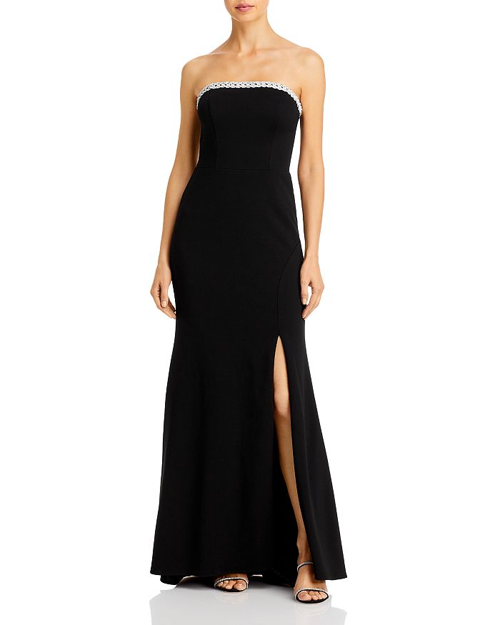 AQUA Braid Trim Strapless Gown - 100% Exclusive | Bloomingdale's