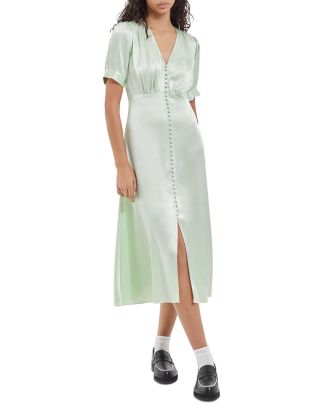 The Kooples Crazy Shiny Satin Midi Dress | Bloomingdale's Women
