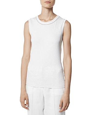 Shop Peserico Embellished Tank Top In Antique White
