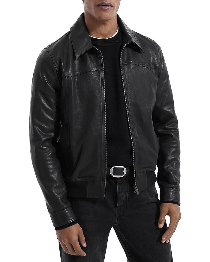 The Kooples Zip Front Leather Jacket | Bloomingdale's