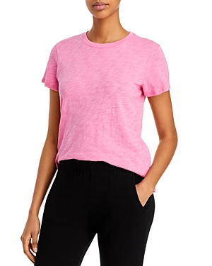 Atm Anthony Thomas Melillo Slub Jersey Schoolboy Crewneck T Shirt In Pink Cosmo
