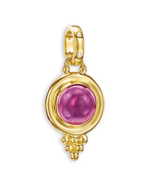 Shop Temple St Clair 18k Yellow Gold Classic Pink Tourmaline & Diamond Pendant In Pink/gold