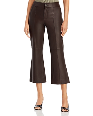 VINCE LEATHER FLARE PANTS