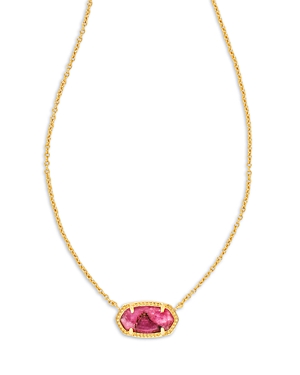 Kendra Scott Elisa Drusy Necklace, 15" In Gold Neon Pink Magnesite
