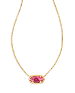 Kendra Scott Elisa Drusy Necklace, 15" In Bronze Veined Magenta Jade