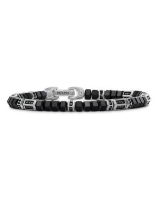 David Yurman - Men's Hex Bead Bracelet with Black Onyx Pav&eacute; Black Diamonds