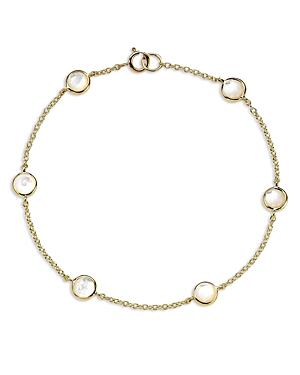 Shop Ippolita 18k Yellow Gold Lollipop Mother Of Pearl Link Bracelet In White/gold