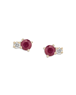 Adina Reyter 14K Yellow Gold Amalfi Ruby & Diamond Stud Earrings Adina Reyter 14K Yellow Gold Amalfi Ruby & Diamond Stud Earrings