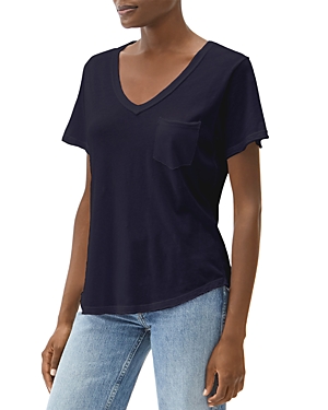 Michael Stars Hayden Raw Edge Pocket Tee In Admiral