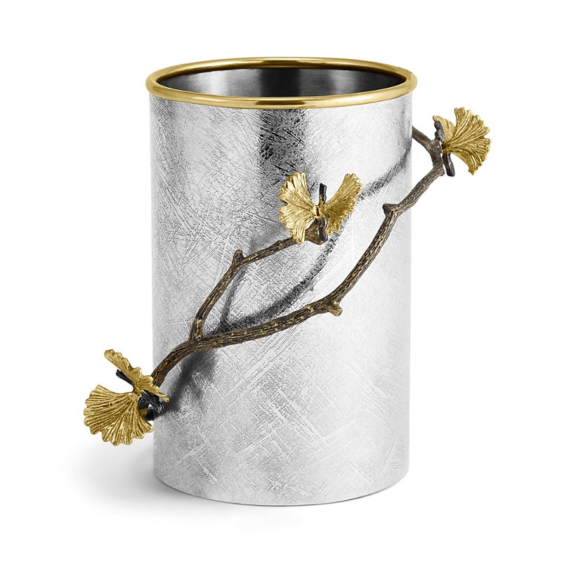 Michael Aram Butterfly Ginkgo Utensil Holder In Silver/gold