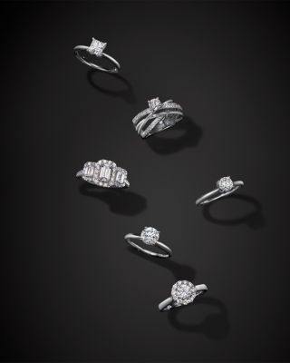 Emerald-Cut Diamond Three Stone Engagement Ring in 14K White Gold, 2.0 tcw&nbsp;