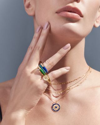 Bar Station Necklace in 14K Yellow Gold, 16&amp;quot; - Exclusive 