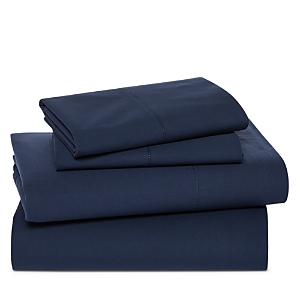 Sky Percale Full Sheet Set In Navy