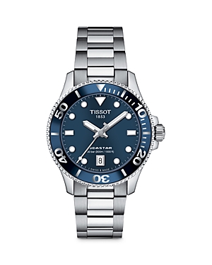 Shop Tissot Seastar 1000 Watch, 36mm In Blue/silver