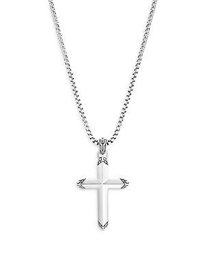 Shop John Hardy Men's Sterling Silver Classic Chain Cross Pendant Necklace, 22