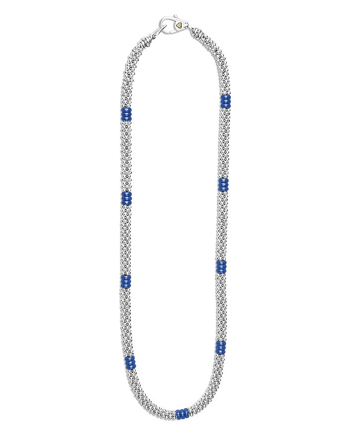 LAGOS - Sterling Silver Ultramarine Ceramic Rondelle & Bead Collar Necklace