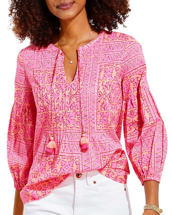 Vineyard Vines Scarf Print Long Sleeve Top | Bloomingdale's