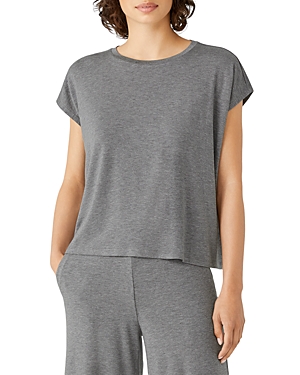 Eileen Fisher Crewneck Jersey Boxy T-shirt In Ash