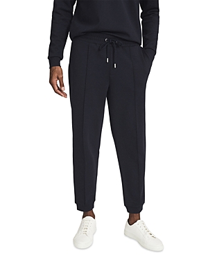 Reiss Premier Interlock Drawstring Jogger Pants In Navy