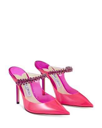 JIMMY CHOO ピンク クロコダイル　ハイヒール Ballet Pink Patent Leather Pointed Pumps with Pearl