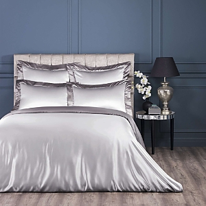 Togas House Of Textiles Elite Silk Duvet Cover, Queen In Silver
