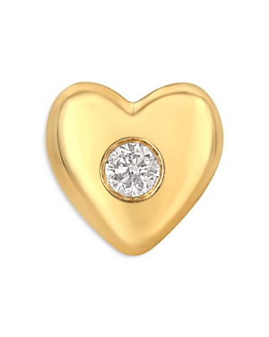 Moon & Meadow 14k Yellow Gold Diamond Heart Single Stud Earring